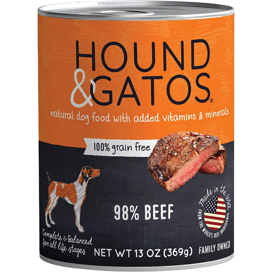 Hound And Gatos Dog Grain Free Beef 13oz. (Case of 12)