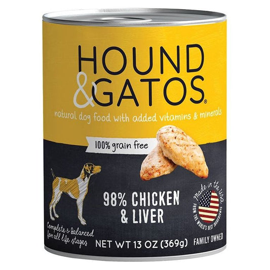 Hound And Gatos Dog Grain Free Chicken And Liver 13oz. (Case of 12)