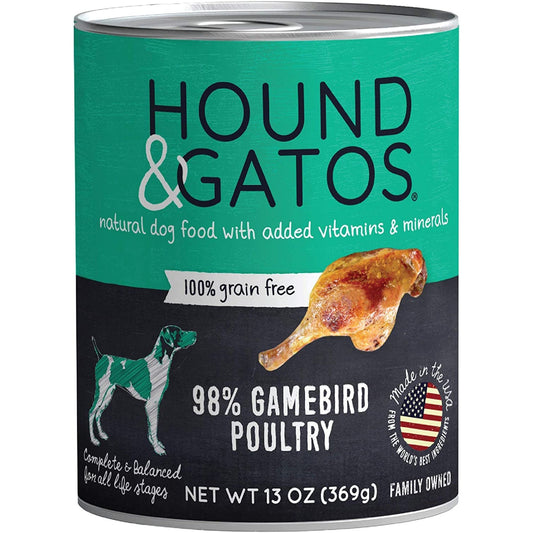 Hound And Gatos Dog Grain Free Gamebird 13oz. (Case of 12)