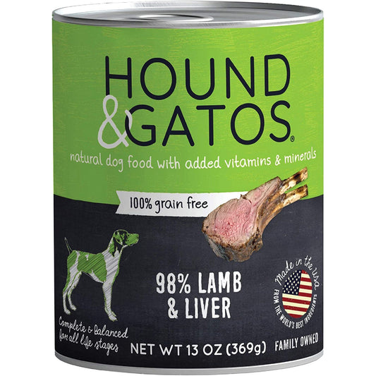 Hound And Gatos Dog Grain Free Lamb Lamb Liver 13oz. (Case of 12)