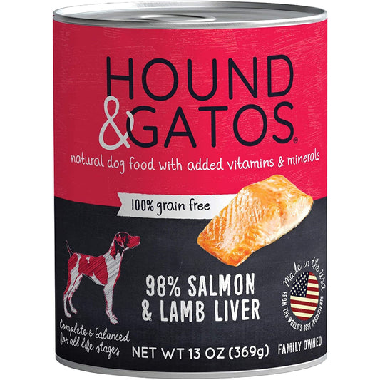 Hound And Gatos Dog Grain Free Salmon And Lamb Liver 13oz. (Case of 12)