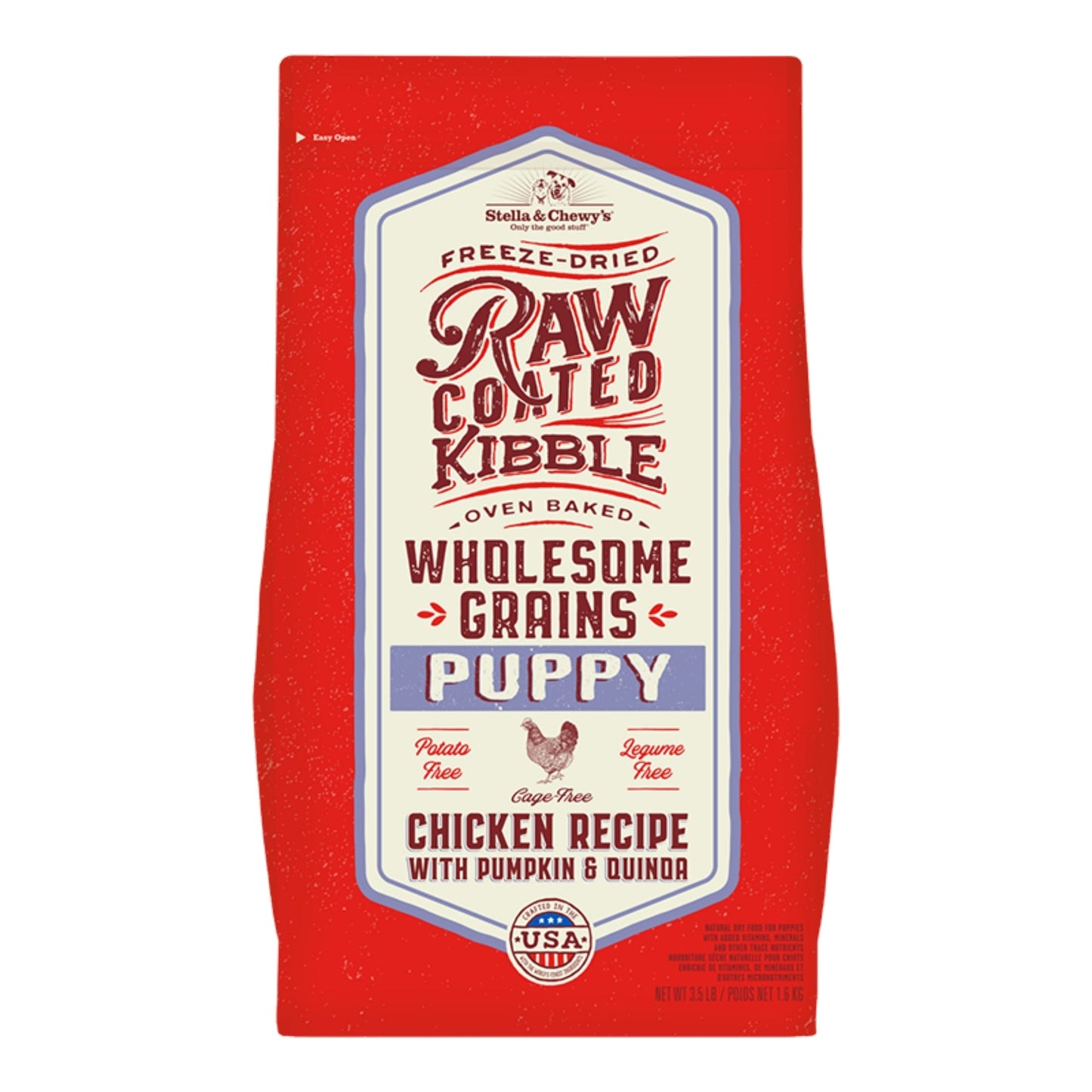 Stella & Chewy's Dog Raw Coated Wholesome Puppy Chicken Pumpkin Quinoa
