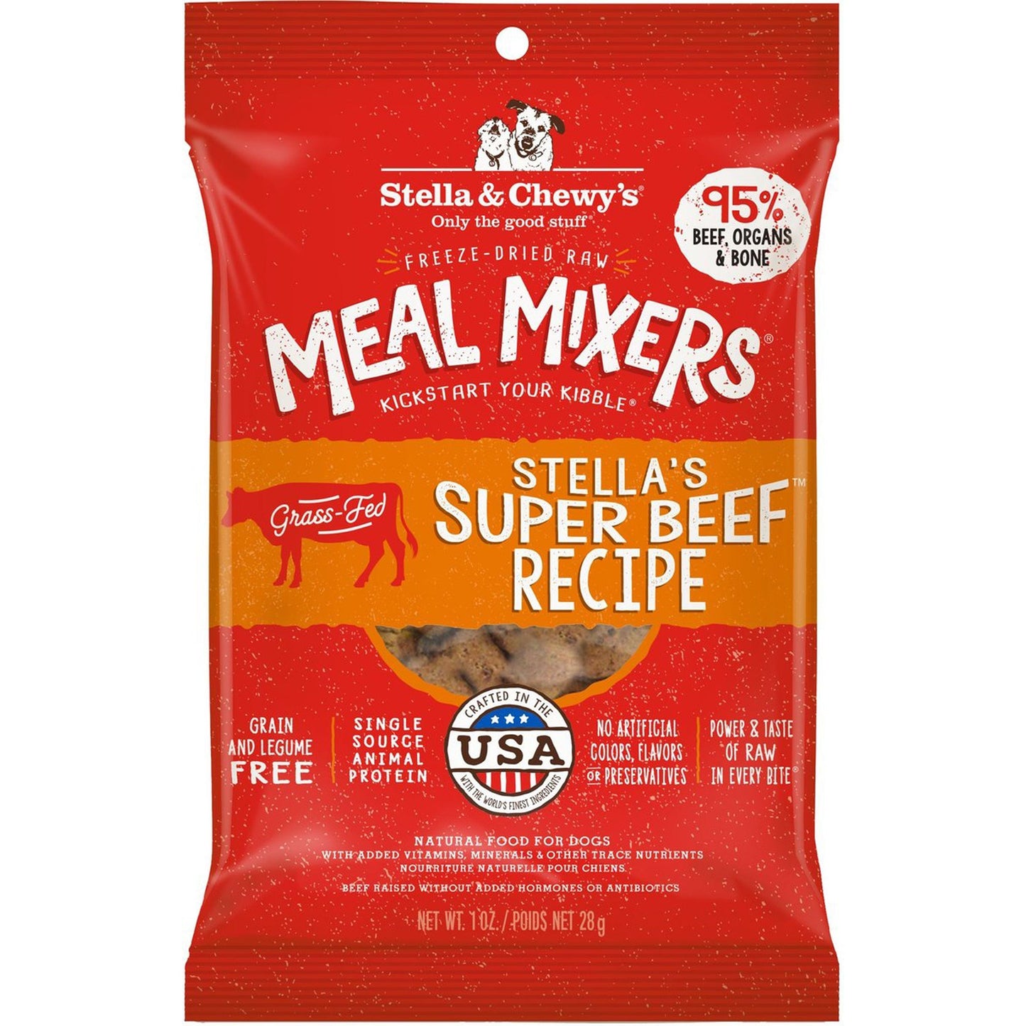 Stella And Chewys Dog Freeze-Dried Meal Mixer Stellas Beef 1oz. (Case Of 8)