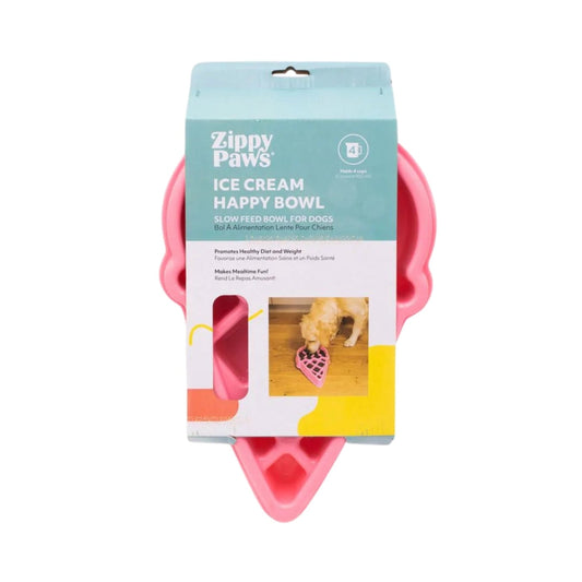 Zippypaws Happy Bowl Slow Feeder Ice Cream Pink Medium