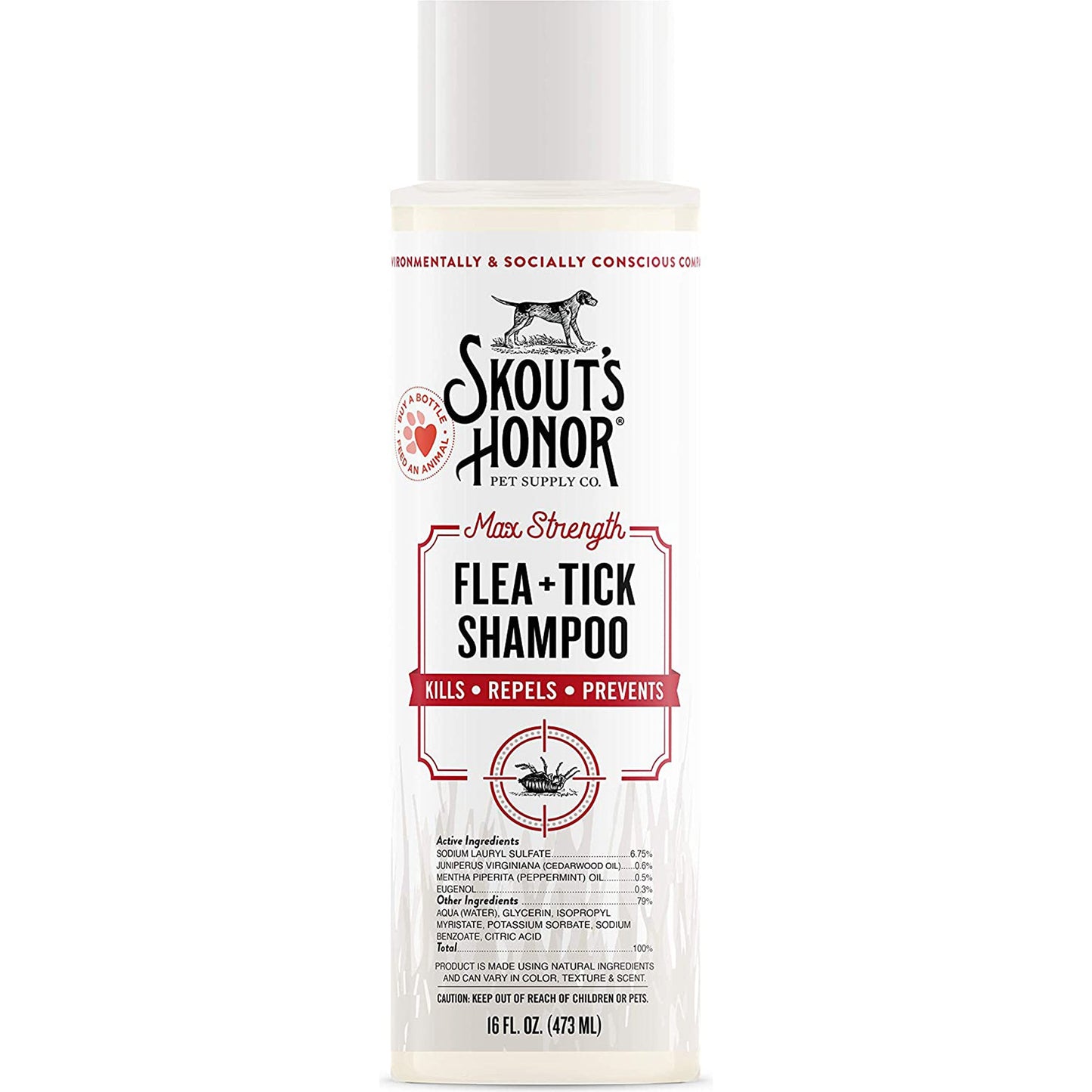 Skouts Honor Dog Shampoo Flea And Tick 16oz.