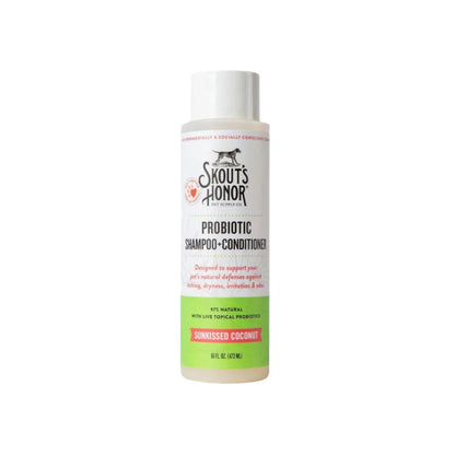 Skout'S Honor Dog & Cat Probiotic Shampoo & Conditioner Sunkissed Coconut 16Oz
