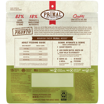 Primal Dog Freeze-Dried Pronto Lamb