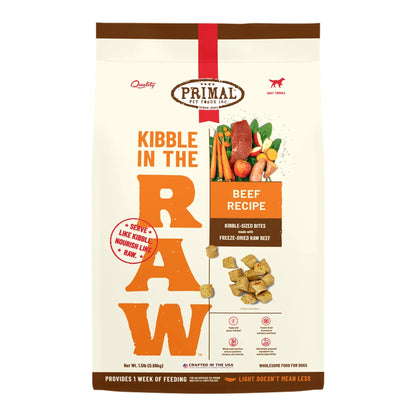 Primal Dog Freeze-Dried Kibble In The Raw Beef