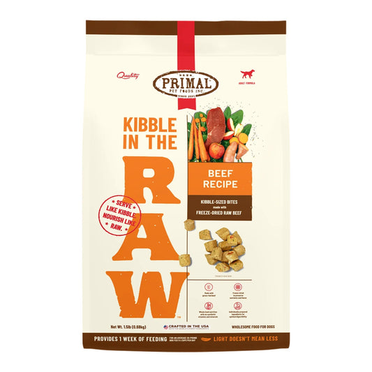 Primal Dog Freeze-Dried Kibble In The Raw Beef