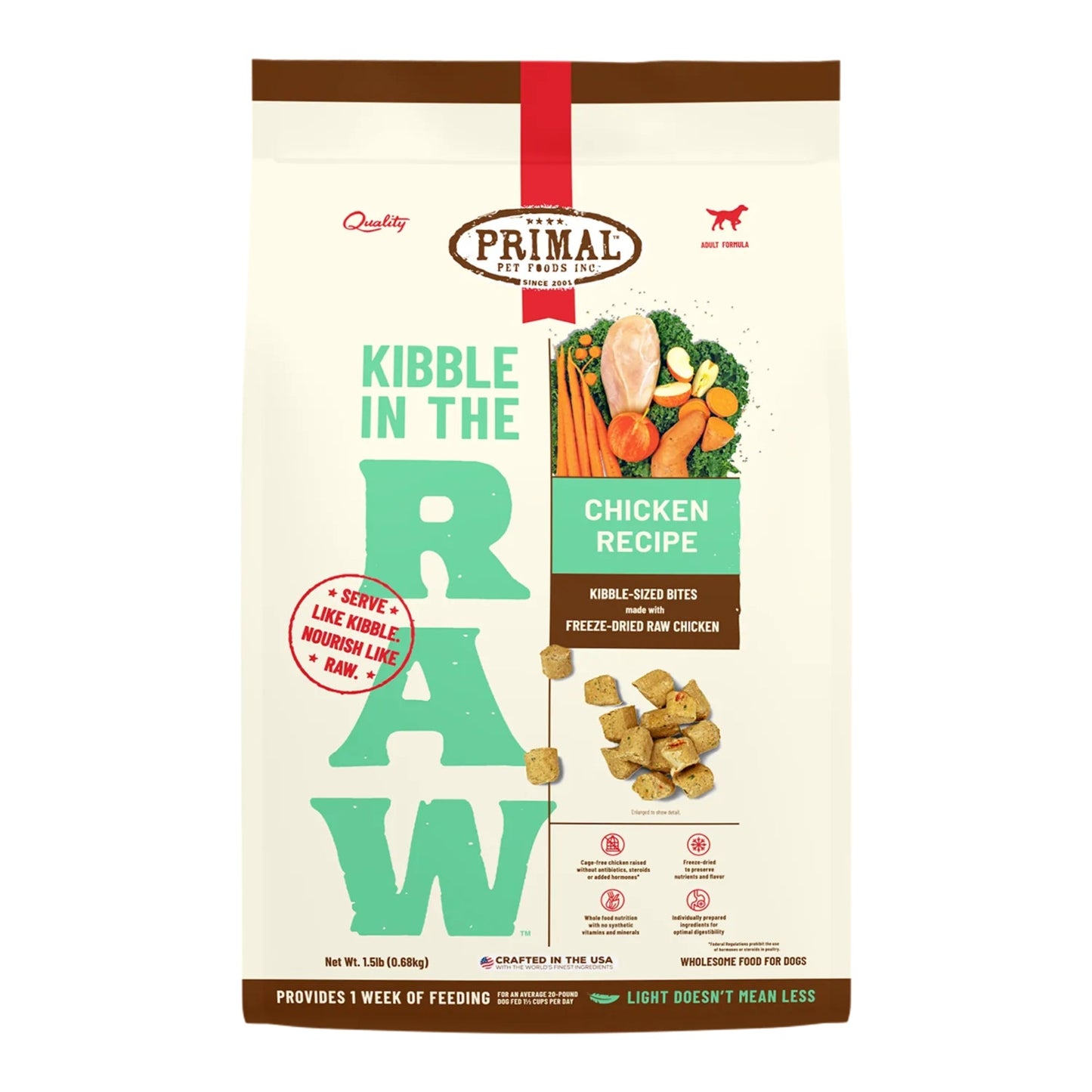 Primal Dog Freeze-Dried Kibble In The Raw Chicken