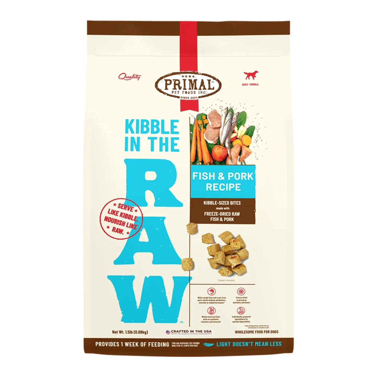 Primal Dog Freeze-Dried Kibble In The Raw Fish