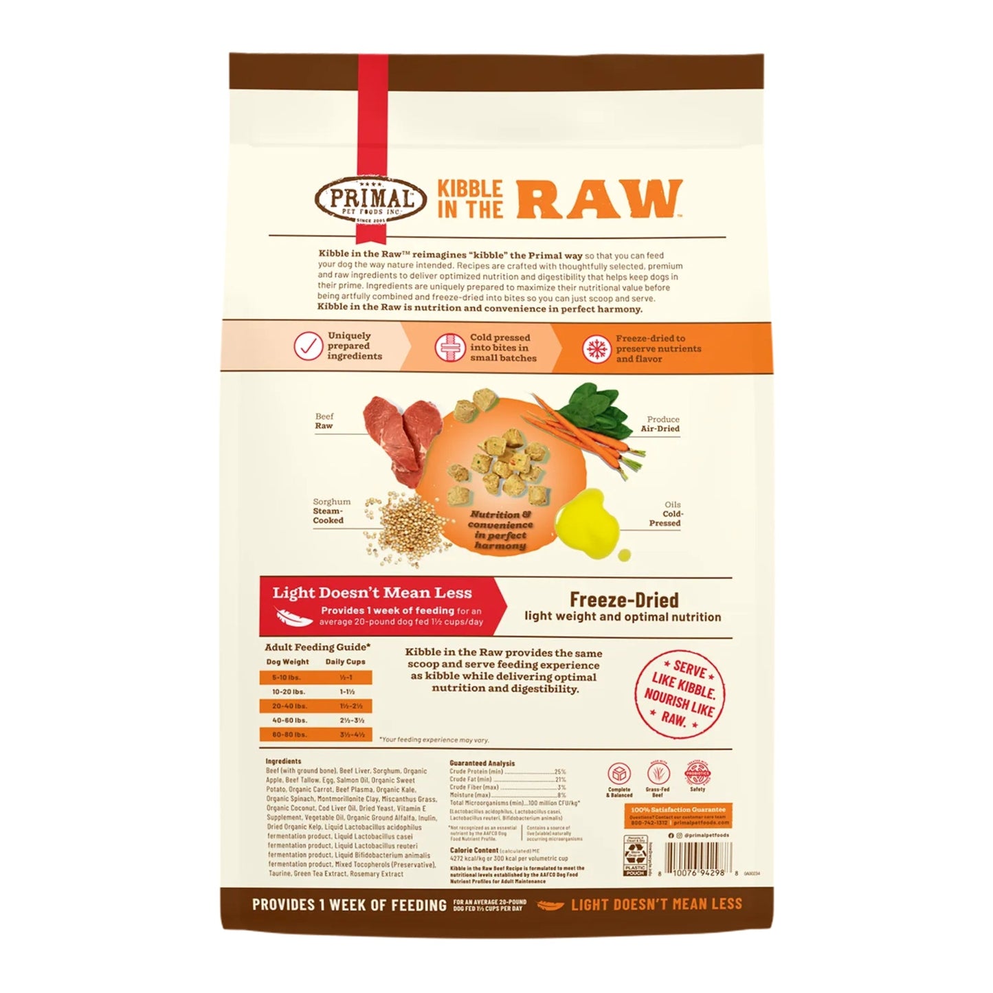 Primal Dog Freeze-Dried Kibble In The Raw Beef