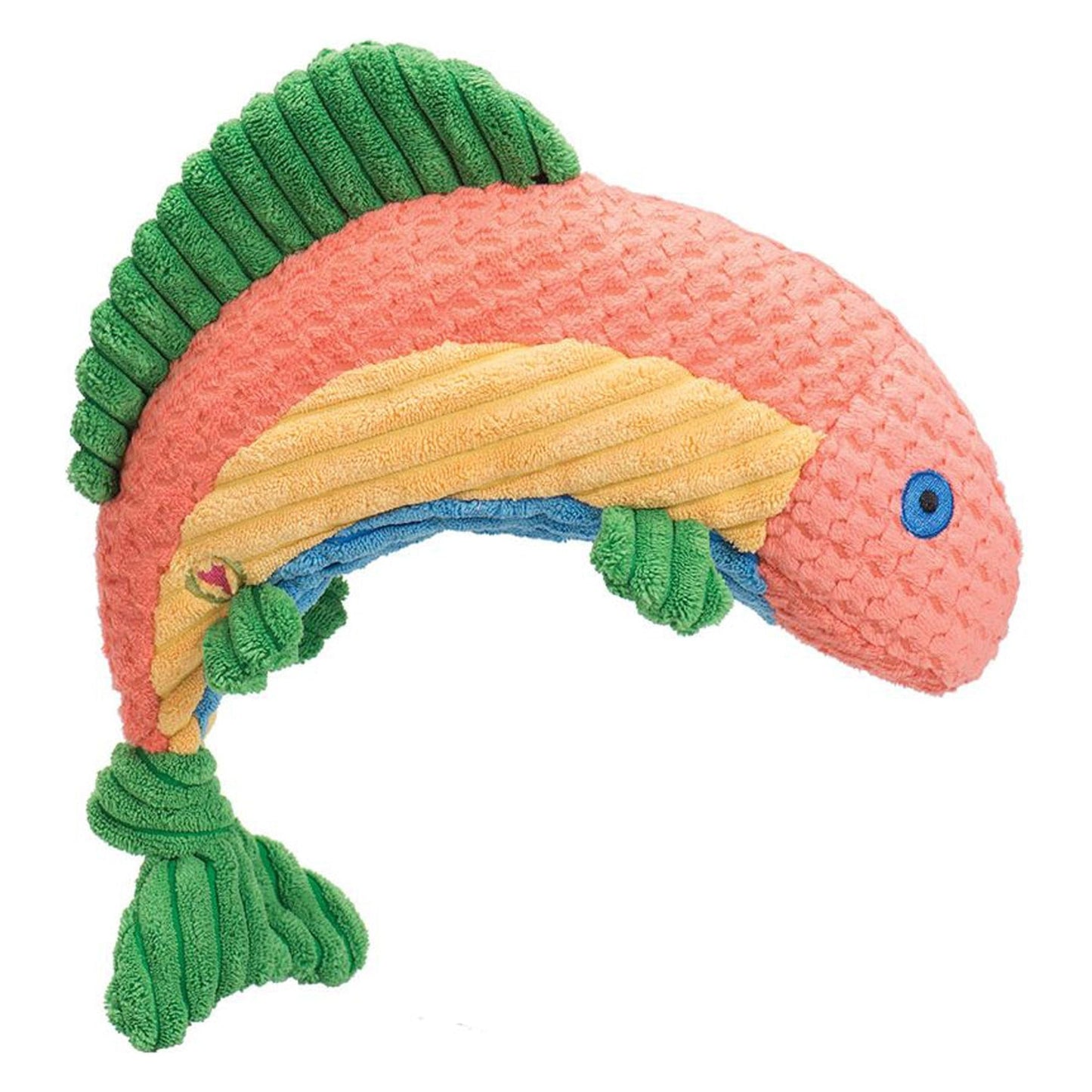 Hugglehounds Dog Knottie Rainbow Trout Durable Chew Toy for Play and Fetch