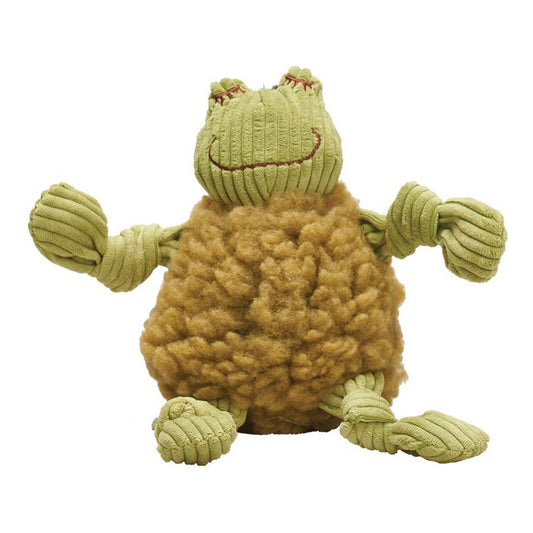 Hugglehounds Dog Fleece Flufferknot Fiona Frog Plush Squeaky Toy for Dogs