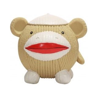 Hugglehounds Ruff Tex Sock Monkey Durable Plush Dog Toy with Chew-Resistant Texture
