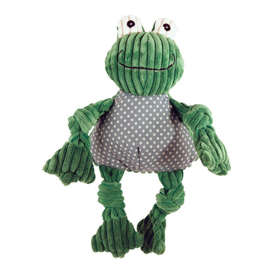 Hugglehounds Dog Fergie Frog Knottie Durable Plush Chew Toy for Dogs