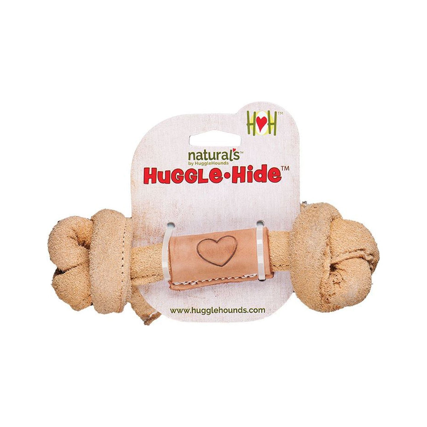 Hugglehounds Dog Natural Leather Knot Bone Durable Chew Toy for Dogs