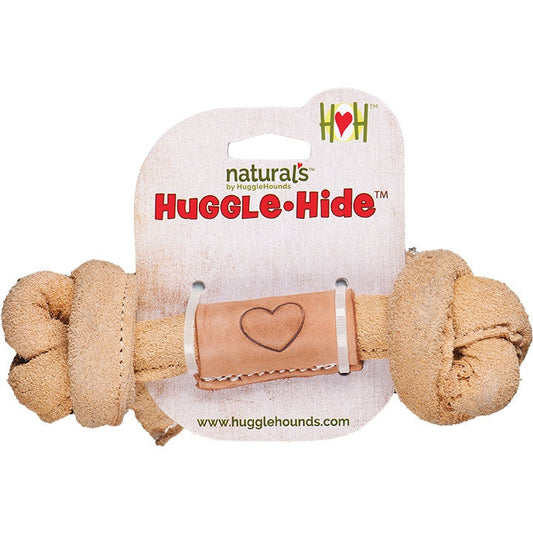 Hugglehounds Dog Natural Leather Knot Bone Durable Chew Toy for Dogs