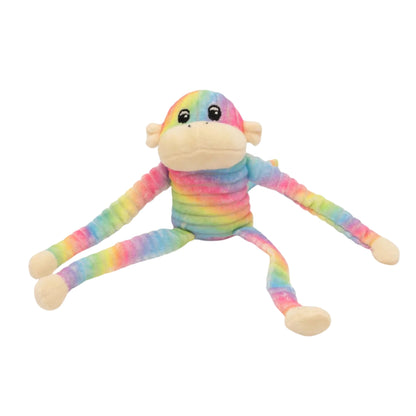 Zippy Paws Spencer The Crinkle Monkey Rainbow/Blue Small- 2 Pk
