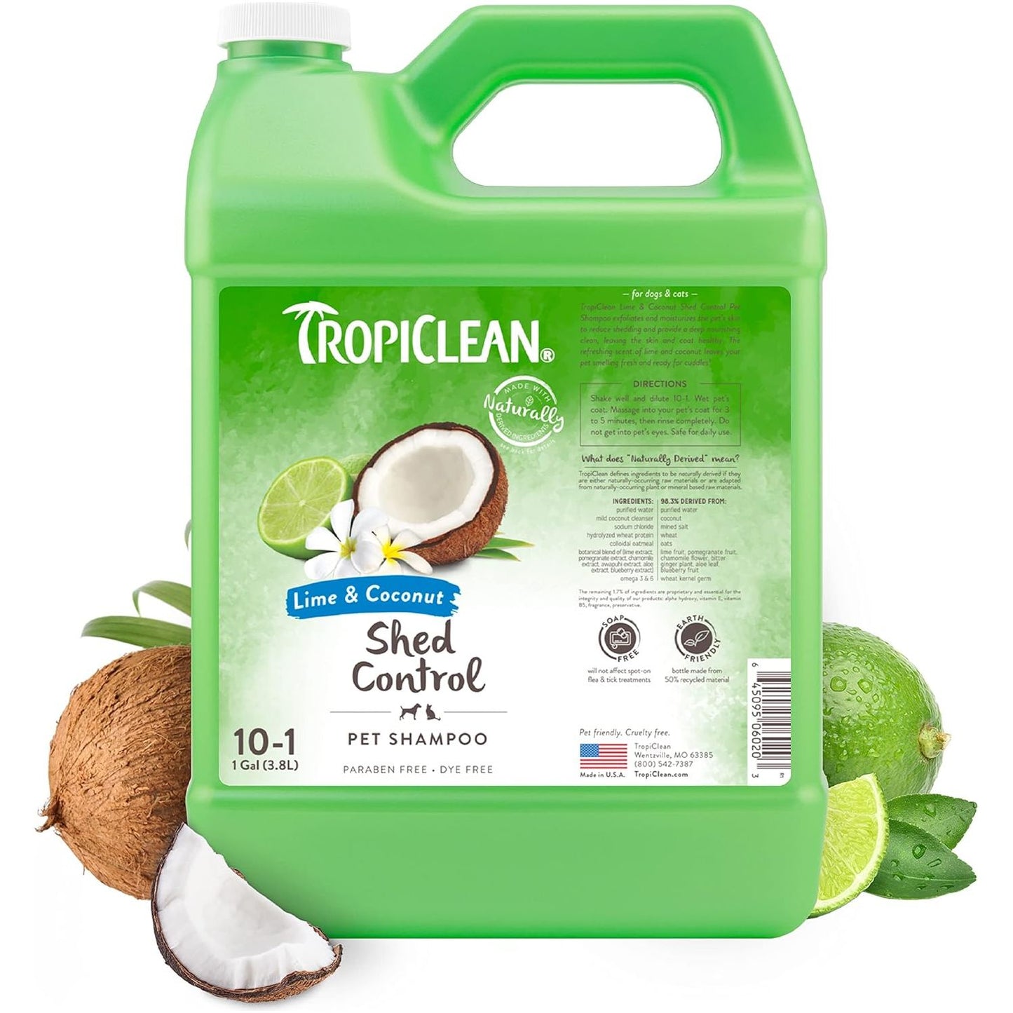 TropiClean Lime & Coconut Shed Control Shampoo for Pets
