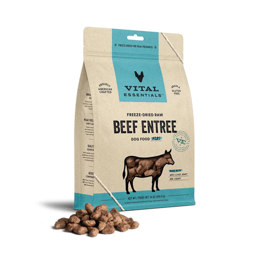 Vital Essentials Dog Freeze-Dried Nibs Beef 14oz.