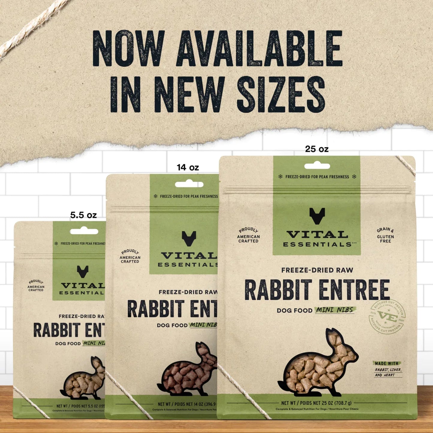 Vital Essentials Freeze-Dried Mini Nibs Rabbit for Dogs