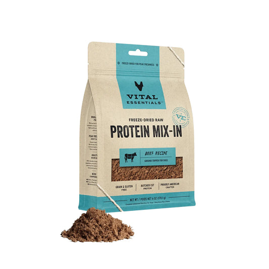 Vital Essentials Dog Freeze Dried Topper Ground Beef 6oz.