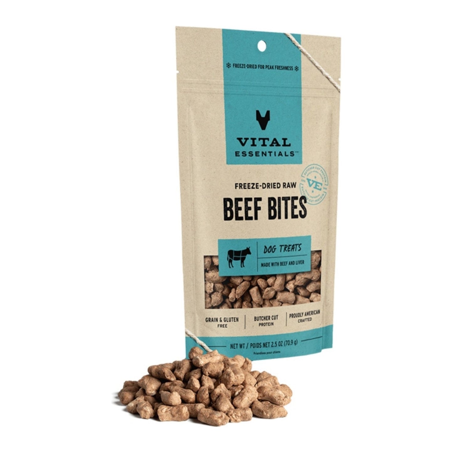 Vital Essentials Dog Freeze-Dried Treat Bites Beef