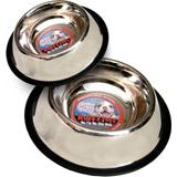 Loving Pets Traditional No-Tip Stainless Steel Dog Bowl Single Piece Durable Design