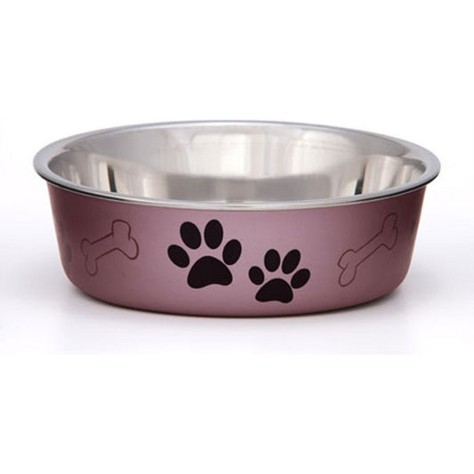 Loving Pets Metallic Dog Bowl Grape – Durable and Stylish Pet Feeding Bowl