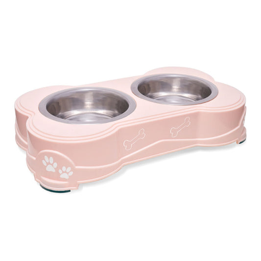 Loving Pets Double Diner Dog Bowl Paparazzi Pink