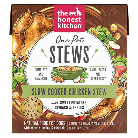 Honest Kitchen Dog One Pot Stew Slow Cooked Chicken With Sweet Potato; Spinach And Chicken 10.5oz. (Case of 6)