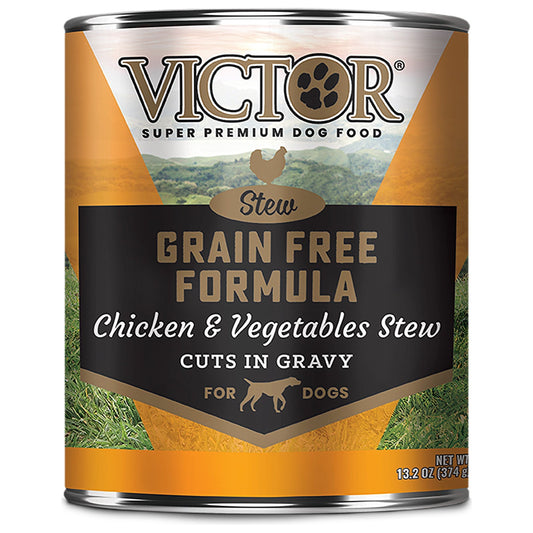 Victor Super Premium Dog Food Grain Free Wet Dog Food Chicken & Vegetable in gravy 13.2oz