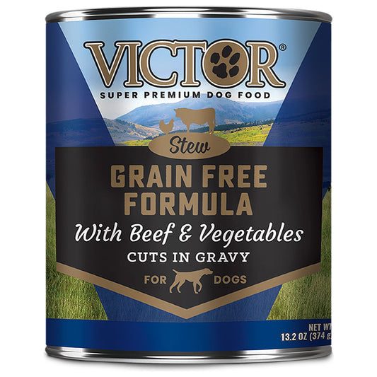 Victor Super Premium Dog Food Grain Free Wet Dog Food Beef & Vegetable in gravy 13.2oz