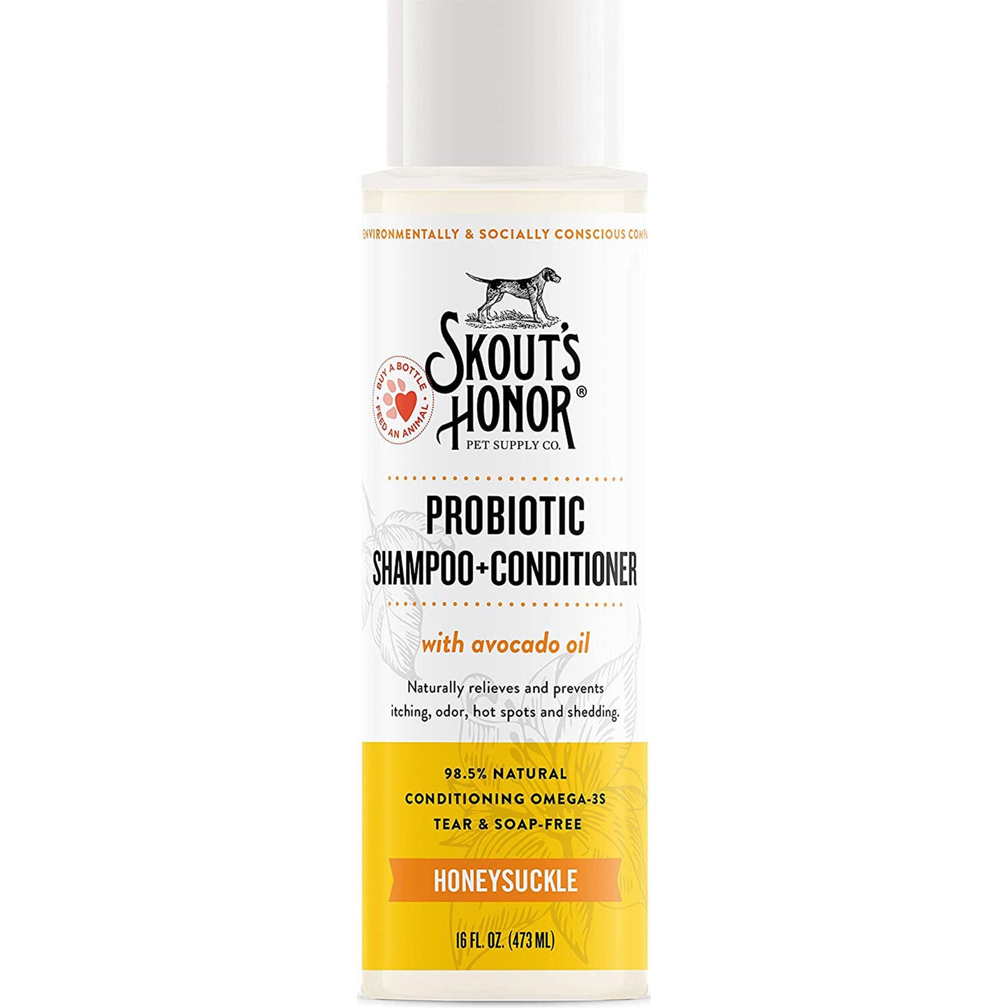Skouts Honor Dog Shampoo Conditioner Honeysuckle Natural Cleanse and Nourish Formula