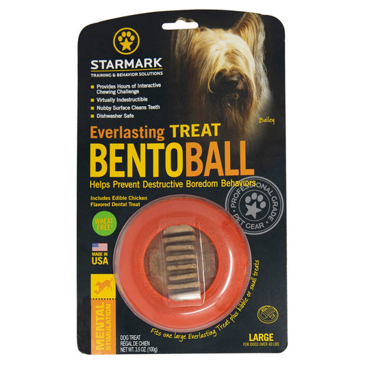 Starmark Everlasting Treat Bento Ball Dog Chew Toy Durable Interactive Pet Toy