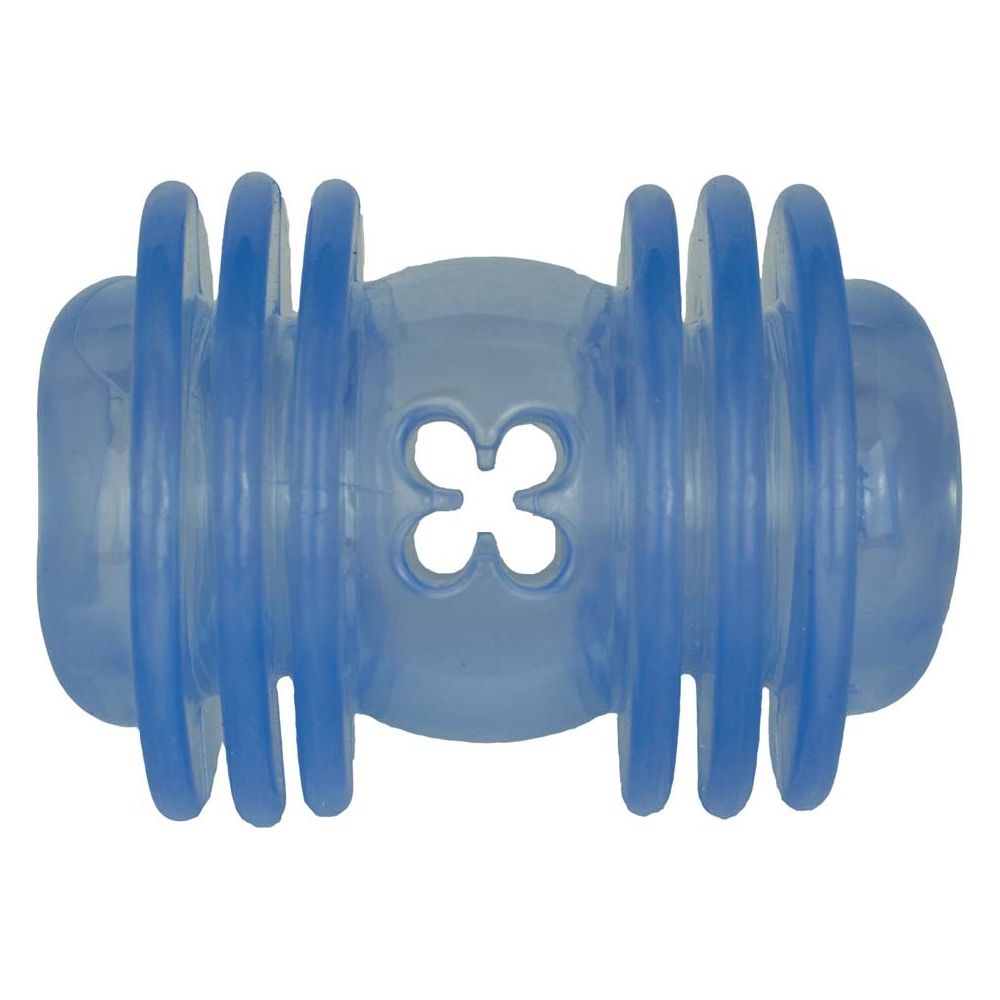Starmark Treat Crunching Barbell Treat Dispenser Medium, Durable Chew Toy for Dogs