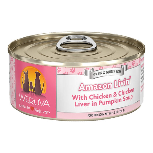 Weruva Dog Amazon Liver With Chicken In Pumpkin Soup 5.5oz. & 14oz. (Case Options)