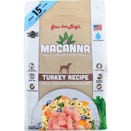 Grandma Lucys Dog Dog Freeze Dried Mac Grain Free Tky 3 Lbs.