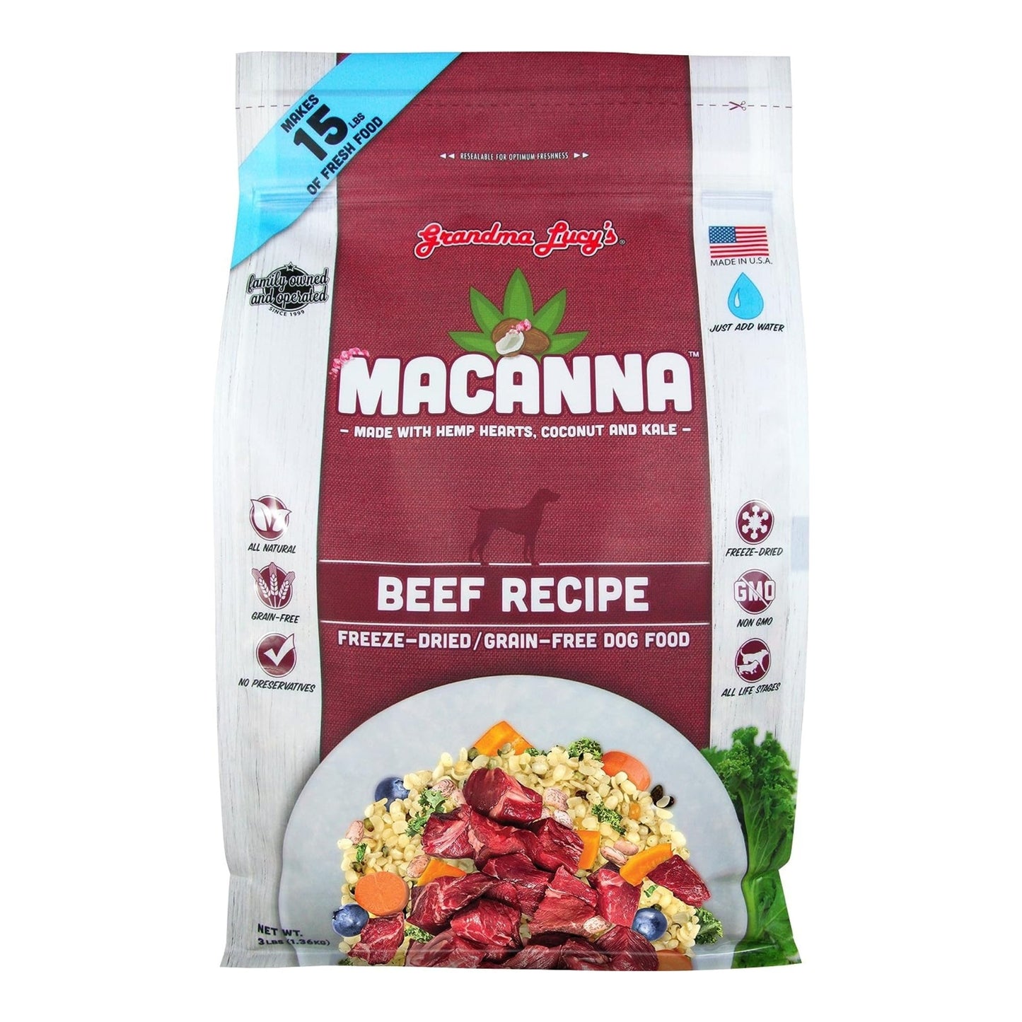 Grandma Lucy's Dog Macanna Ana Grain Free Beef Trial Size