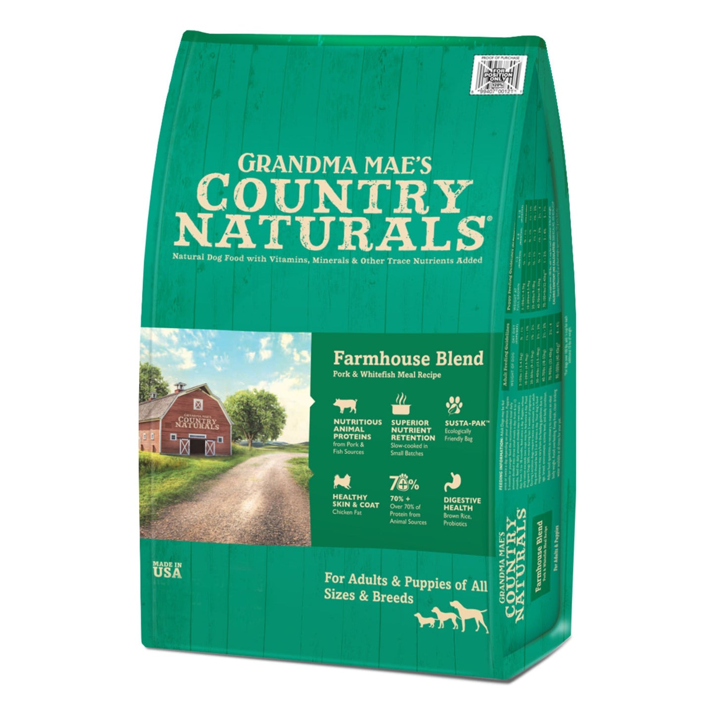 Grandma Mae's Country Naturals Farmhouse Blend Dry Dog Food Pork & Whitefish