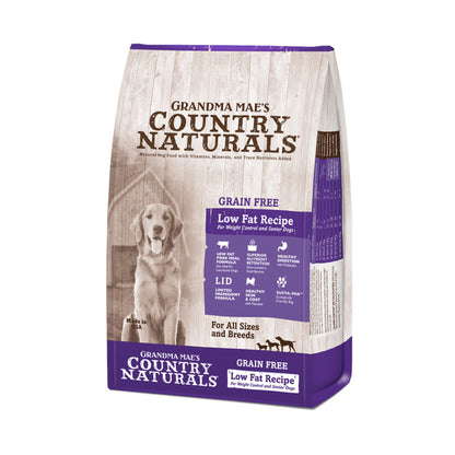 Grandma Mae's Country Naturals Grain Free Low Fat Recipe for Weight Control and Seniors Dry Dog Food Pork