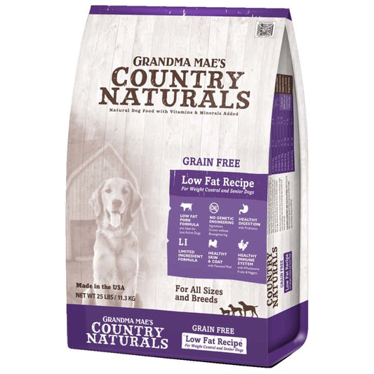 Grandma Mae's Country Naturals Grain Free Low Fat Dry Dog Food Pork 18ea/14 oz