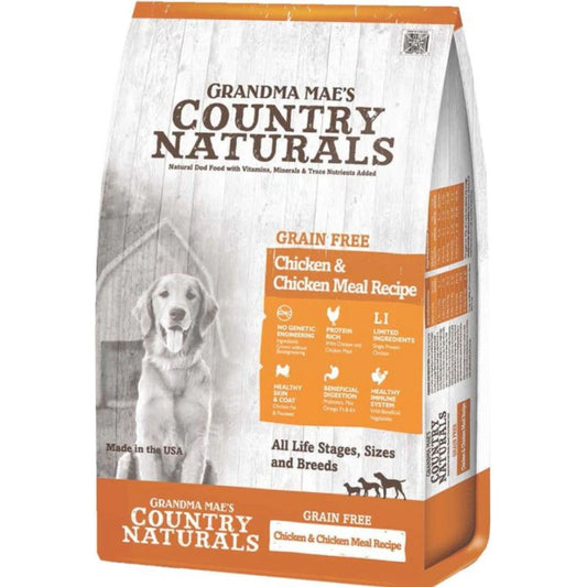 Grandma Mae's Country Naturals Grain Free Dry Dog Food Chicken & Chicken Meal 18ea/14 oz