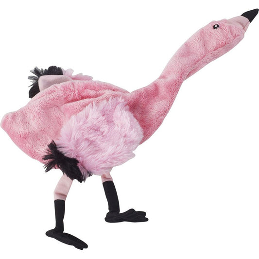 Skinneeez Exotic Series Dog Toy Flamingo Durable Plush Squeaky Pet Plaything