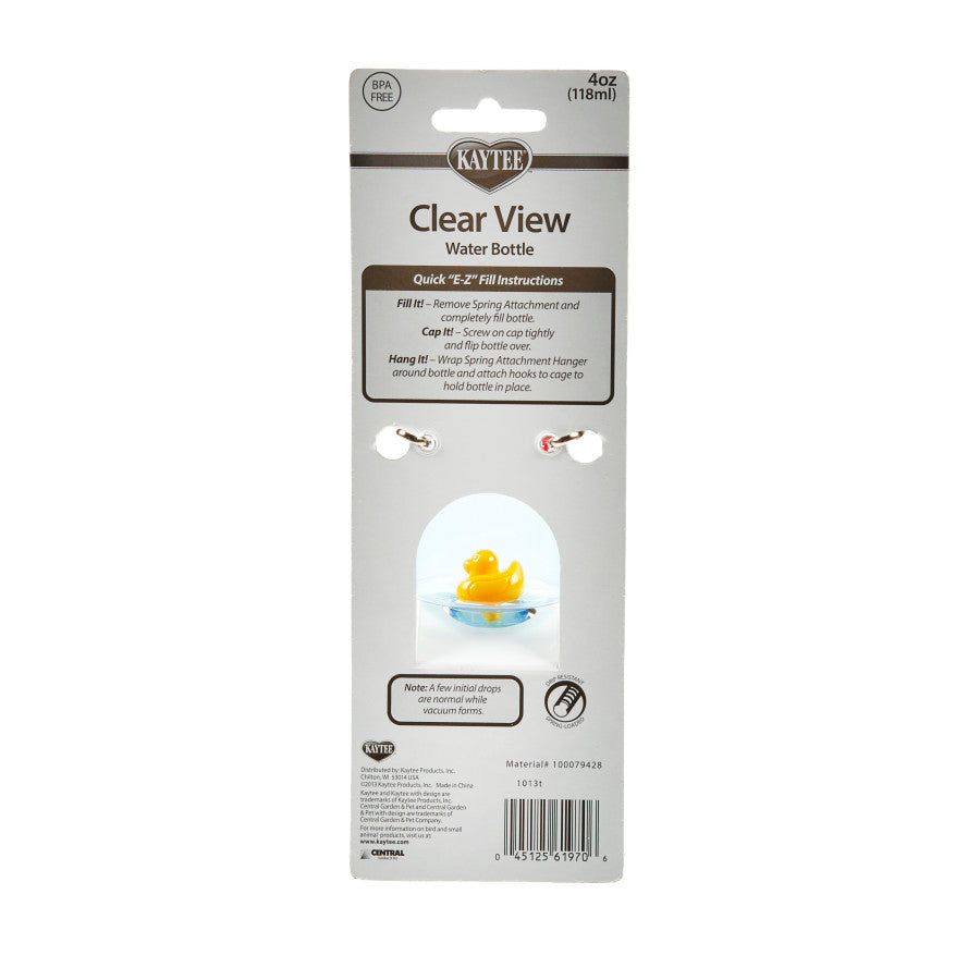 Kaytee Clear Water Bottle, Single Clear