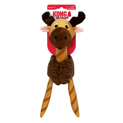 KONG Shakers Floofs Plush Dog Toy Moose, Soft Squeaky Chew Toy for Dogs